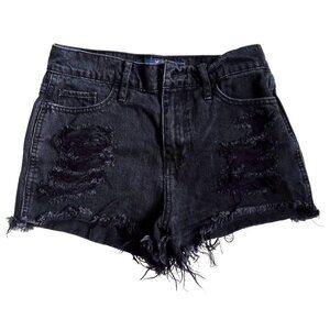 Hollister High Rise Boyfriend Destroyed Distressed Frayed Hem Size 1 Waist 25